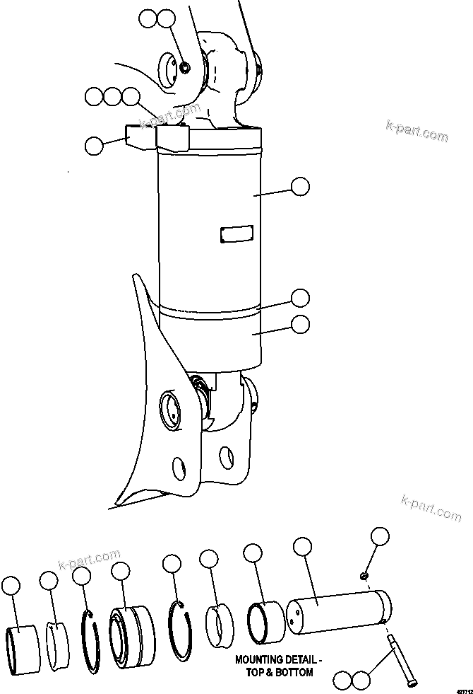 Komatsu parts book diagram for AFE57-HM 830E-1AC S/N A40953  UNITED TACONITE: REAR SUSPENSION INSTALLATION