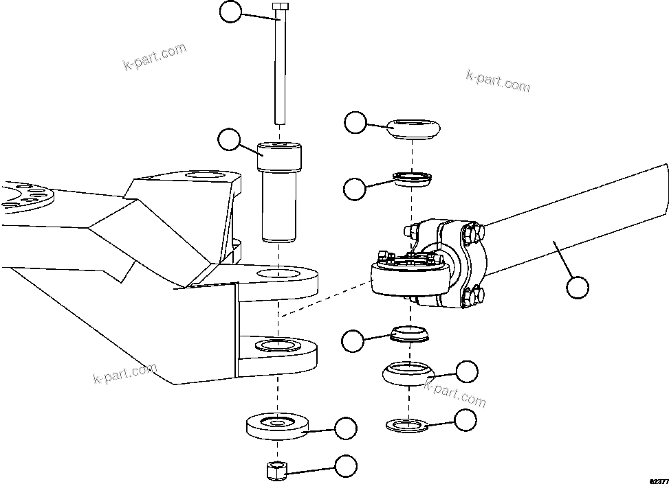 Komatsu parts book diagram for AFE57-HM 830E-1AC S/N A40953  UNITED TACONITE: TIE ROD INSTALLATION