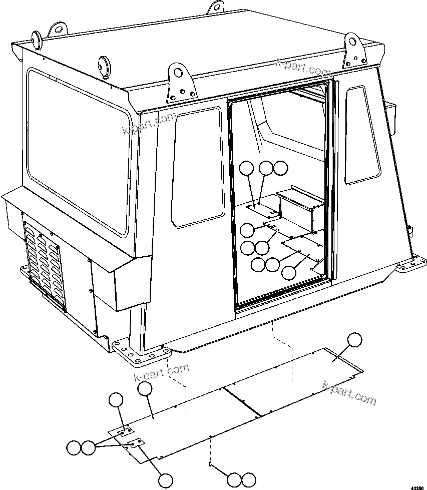Komatsu parts book diagram for AFE57-HM 830E-1AC S/N A40953  UNITED TACONITE: CAB ACCESS COVERS