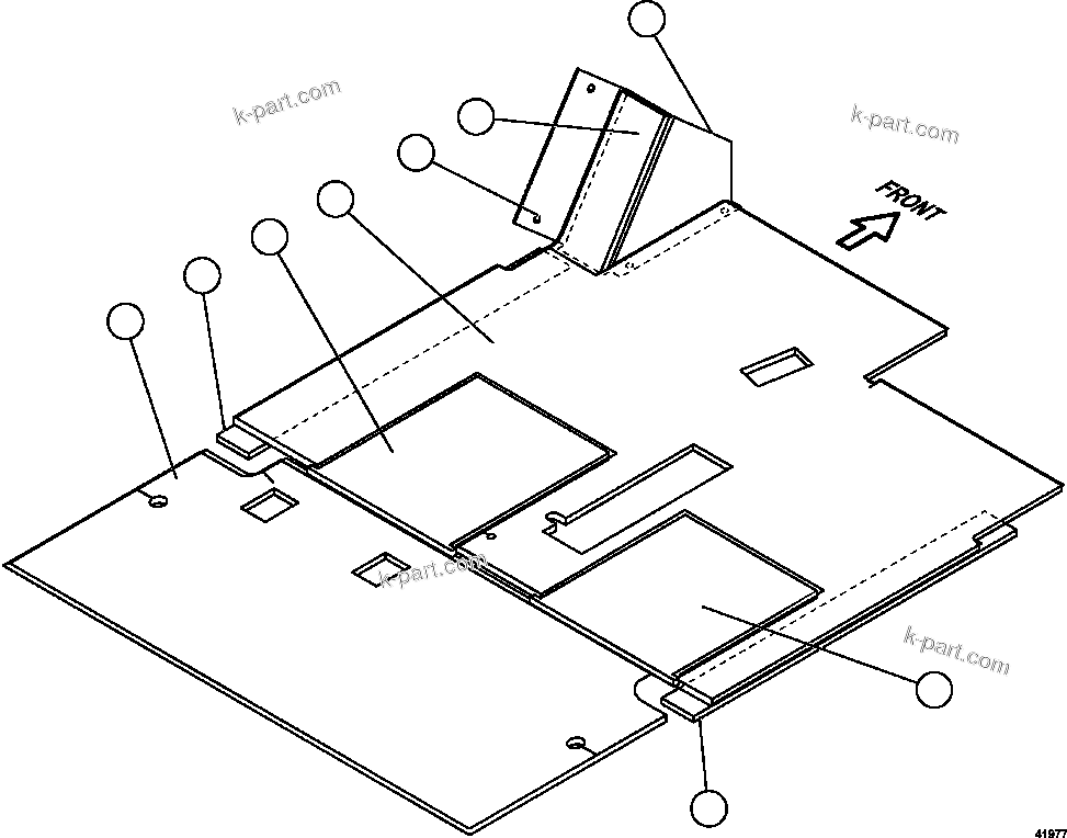 Komatsu parts book diagram for AFE57-HM 830E-1AC S/N A40953  UNITED TACONITE: FOOTREST AND FLOOR MATS