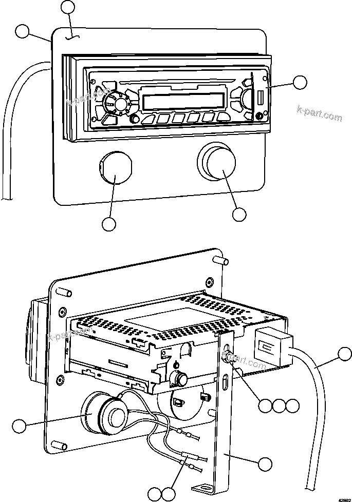 Komatsu parts book diagram for AFE57-HM 830E-1AC S/N A40953  UNITED TACONITE: RADIO MODULE
