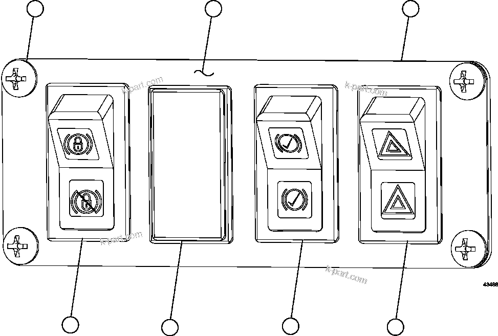 Komatsu parts book diagram for AFE57-HM 830E-1AC S/N A40953  UNITED TACONITE: UPPER RH DASH MODULE          XB8077