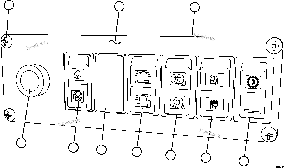 Komatsu parts book diagram for AFE57-HM 830E-1AC S/N A40953  UNITED TACONITE: LOWER RH DASH MODULE