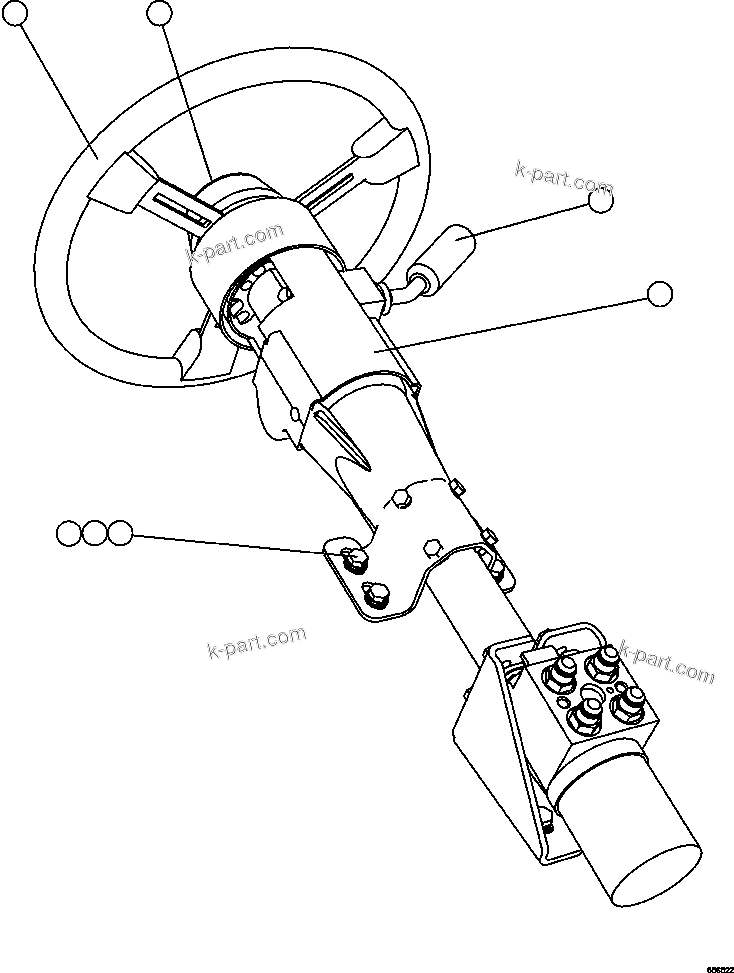 Komatsu parts book diagram for AFE57-HM 830E-1AC S/N A40953  UNITED TACONITE: STEERING COLUMN INSTALLATION