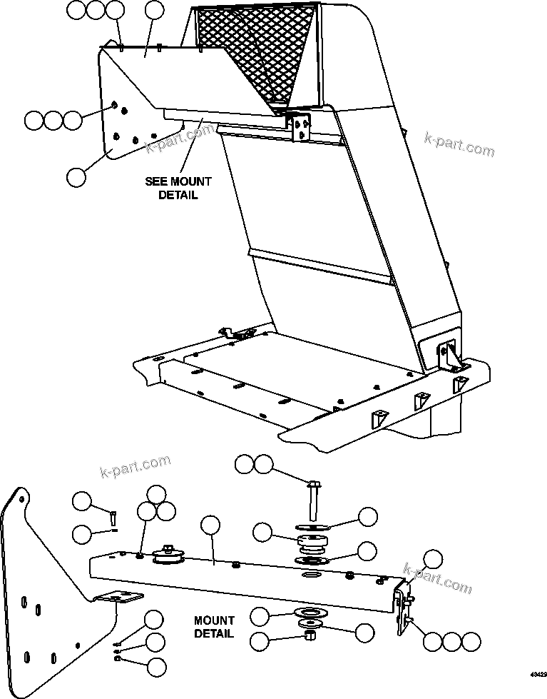 Komatsu parts book diagram for AFE57-HM 830E-1AC S/N A40953  UNITED TACONITE: BLOWER INLET INSTALLATION   2/2