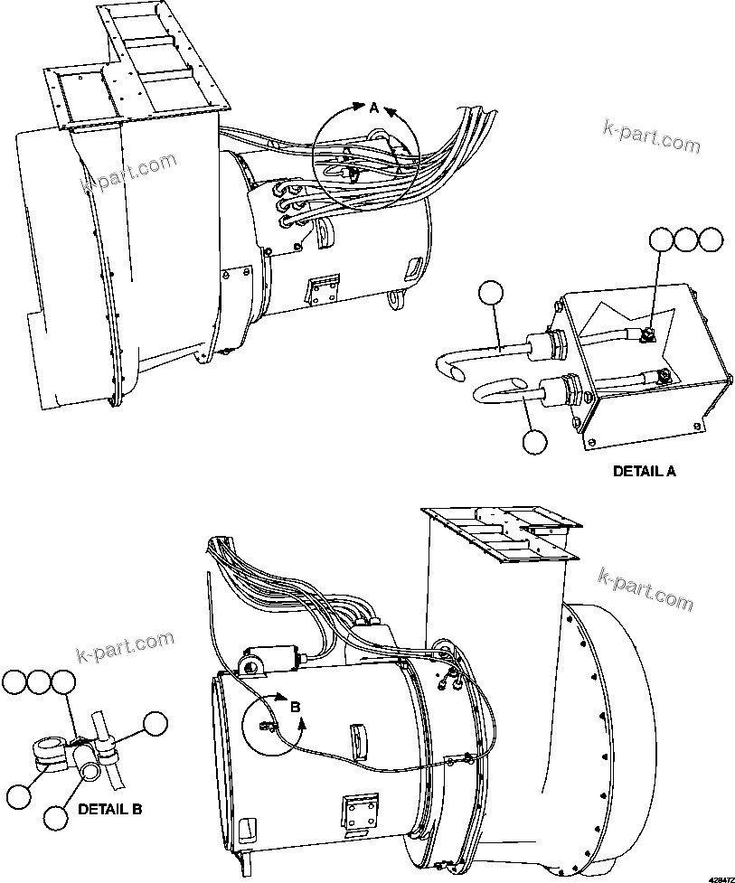 Komatsu parts book diagram for AFE57-HM 830E-1AC S/N A40953  UNITED TACONITE: ALTERNATOR WIRING   3/3