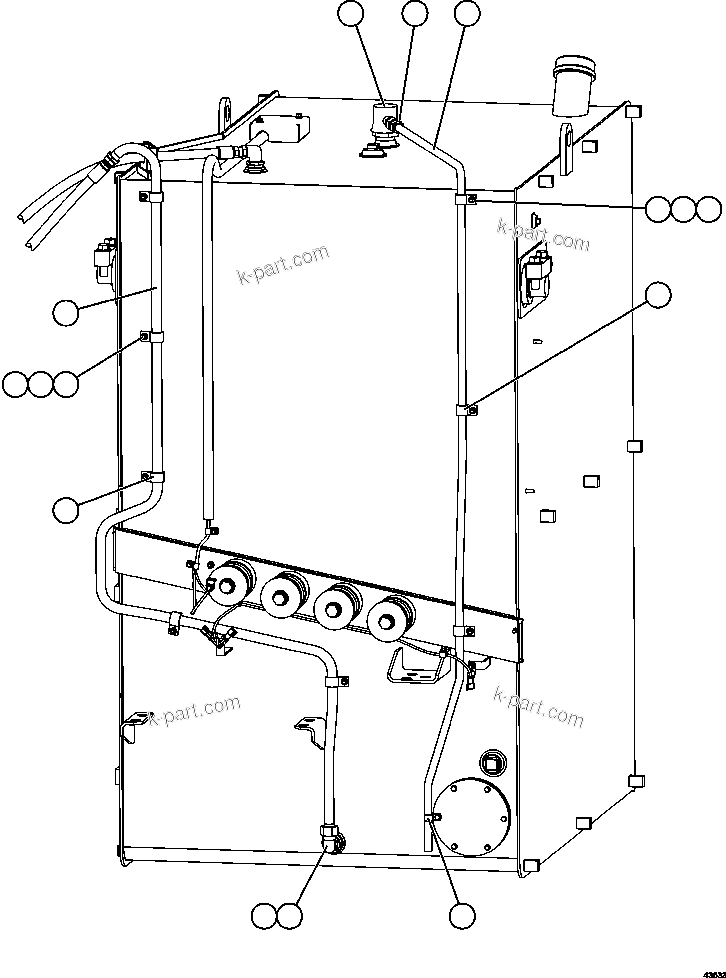 Komatsu parts book diagram for AFE57-HM 830E-1AC S/N A40953  UNITED TACONITE: FUEL SYSTEM PIPING   2/3