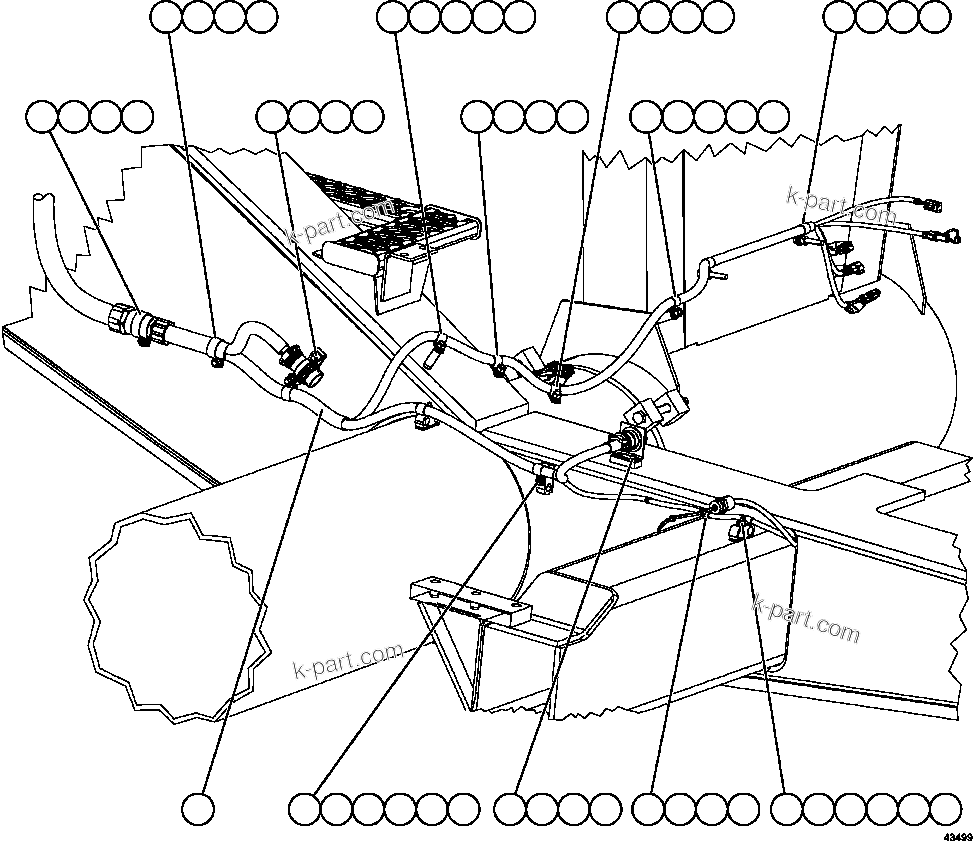 Komatsu parts book diagram for AFE57-HM 830E-1AC S/N A40953  UNITED TACONITE: LH FRAME RAIL WIRING  1/2