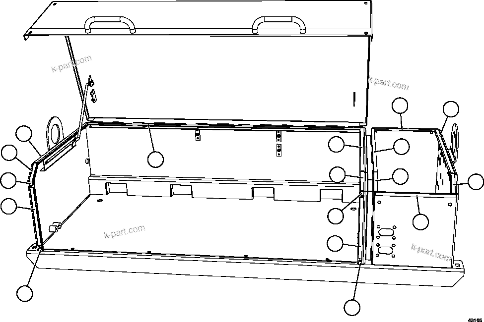 Komatsu parts book diagram for AFE57-HM 830E-1AC S/N A40953  UNITED TACONITE: BATTERY BOX    3/6