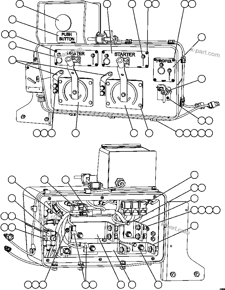 Komatsu parts book diagram for AFE57-HM 830E-1AC S/N A40953  UNITED TACONITE: ISOLATION BOX  2/3     58E-06-01320