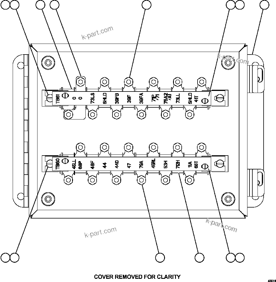 Komatsu parts book diagram for AFE57-HM 830E-1AC S/N A40953  UNITED TACONITE: JUNCTION BOX ASSEMBLY - REAR      58E-06-10260
