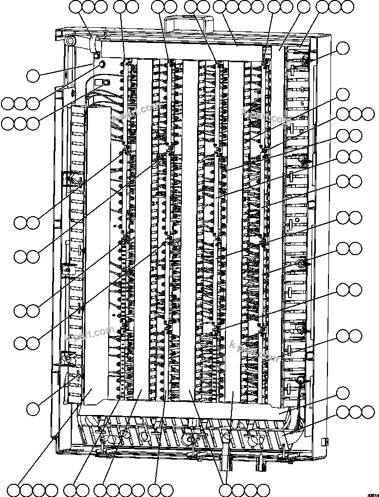 Komatsu parts book diagram for AFE57-HM 830E-1AC S/N A40953  UNITED TACONITE: AUXILIARY CONTROL CABINET COMPONENTS - REAR WALL