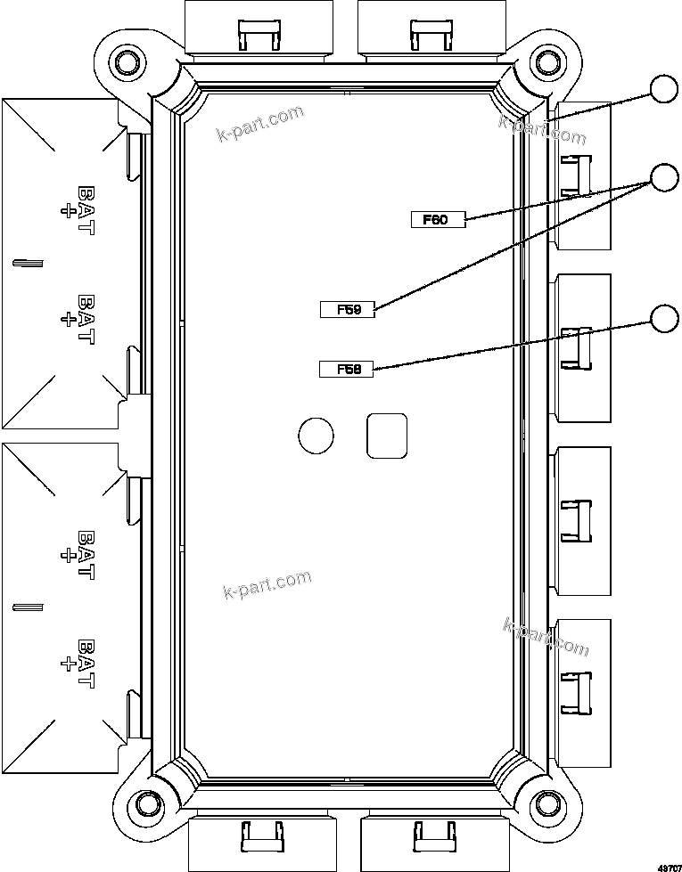 Komatsu parts book diagram for AFE57-HM 830E-1AC S/N A40953  UNITED TACONITE: VEHICLE ELECTRICAL CENTER VEC-91   58E-06-20060