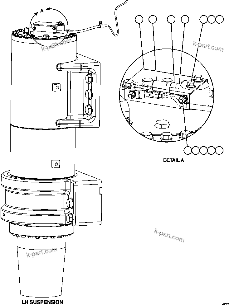 Komatsu parts book diagram for AFE57-HM 830E-1AC S/N A40953  UNITED TACONITE: PAYLOAD METER III - FRONT SUSPENSIONS