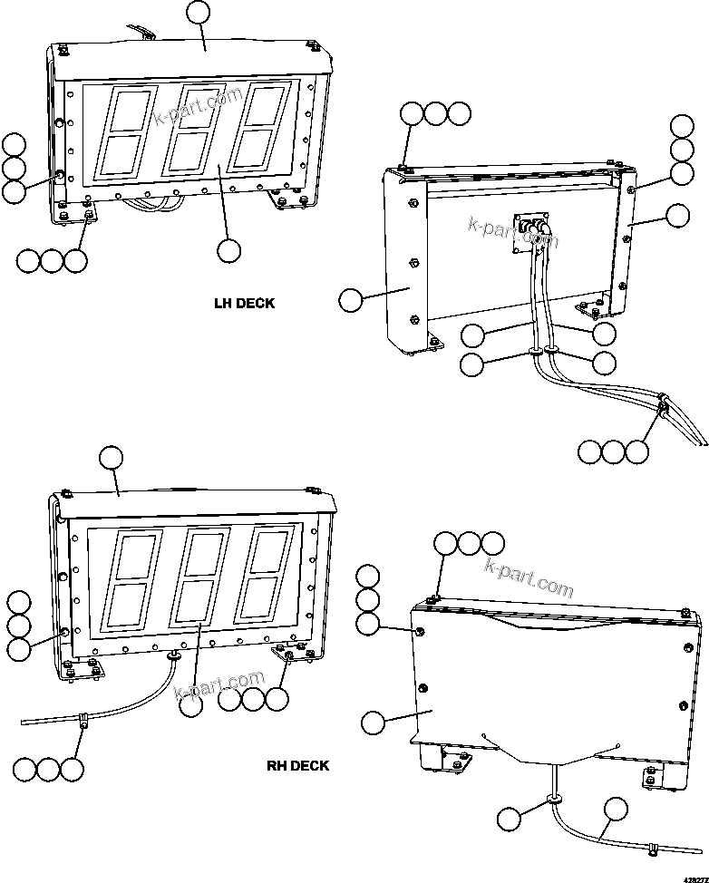 Komatsu parts book diagram for AFE57-HM 830E-1AC S/N A40953  UNITED TACONITE: PLM SCOREBOARD INSTALLATION