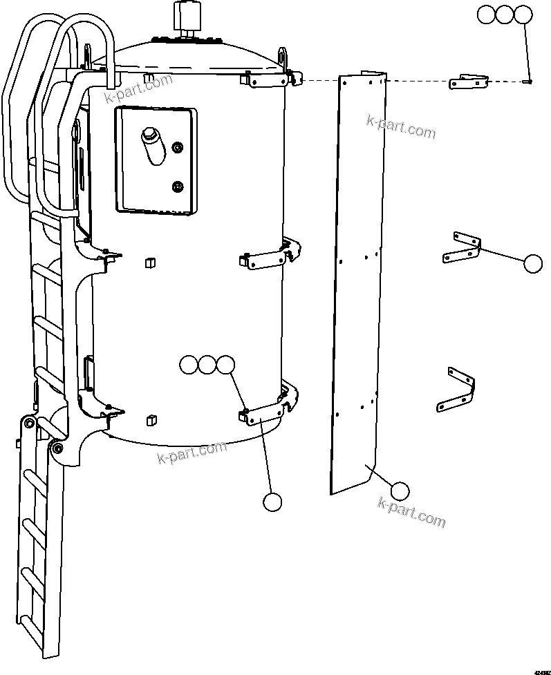 Komatsu parts book diagram for AFE57-HM 830E-1AC S/N A40953  UNITED TACONITE: HYDRAULIC TANK MUD FLAPS   2/2