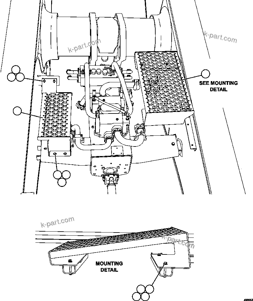 Komatsu parts book diagram for AFE57-HM 830E-1AC S/N A40953  UNITED TACONITE: PUMP MODULE PLATFORMS