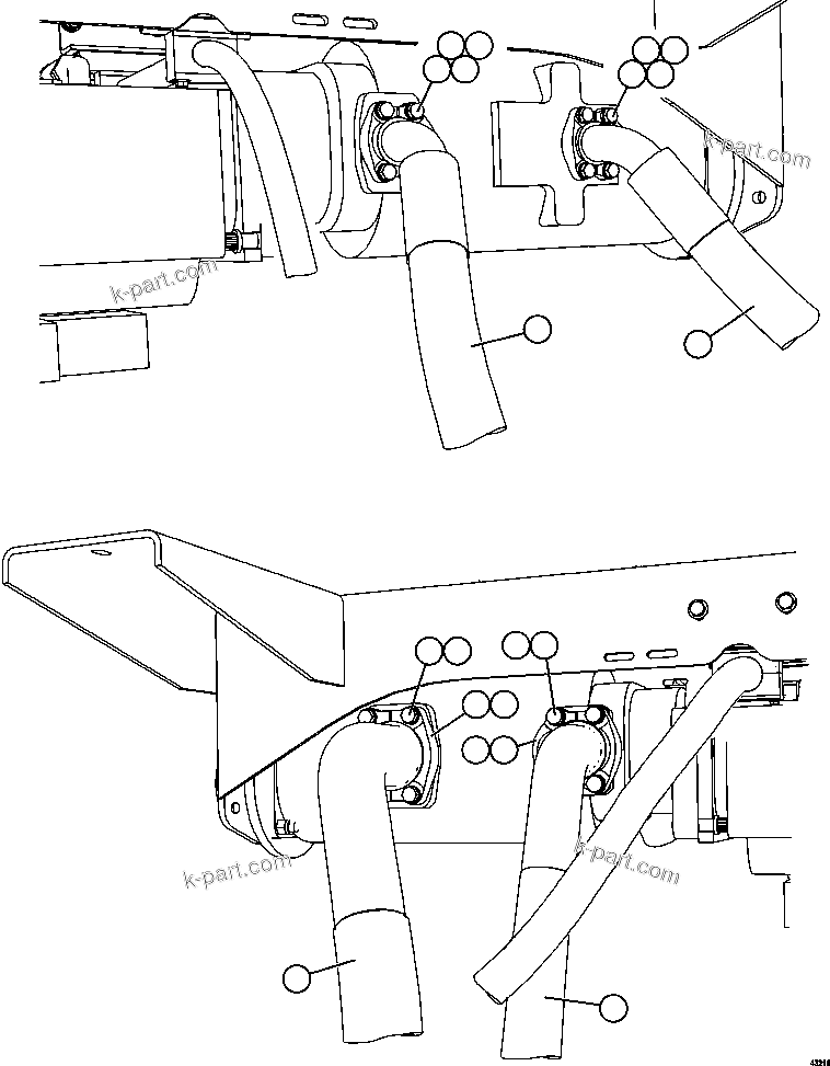 Komatsu parts book diagram for AFE57-HM 830E-1AC S/N A40953  UNITED TACONITE: HOIST PUMP PIPING