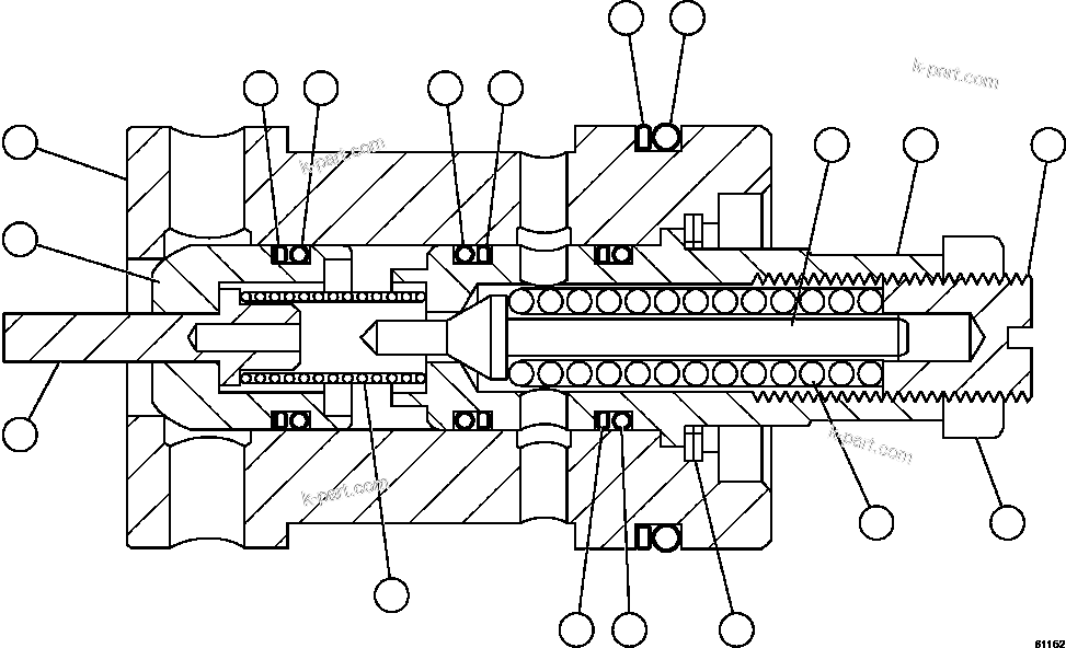Komatsu parts book diagram for AFE57-HM 830E-1AC S/N A40953  UNITED TACONITE: RELIEF VALVE ASSEMBLY              VE3567