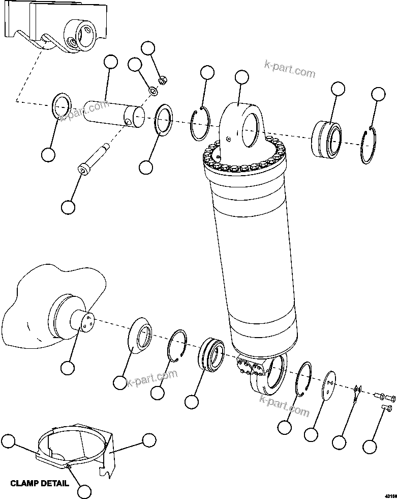 Komatsu parts book diagram for AFE57-HM 830E-1AC S/N A40953  UNITED TACONITE: HOIST CYLINDER INSTALLATION