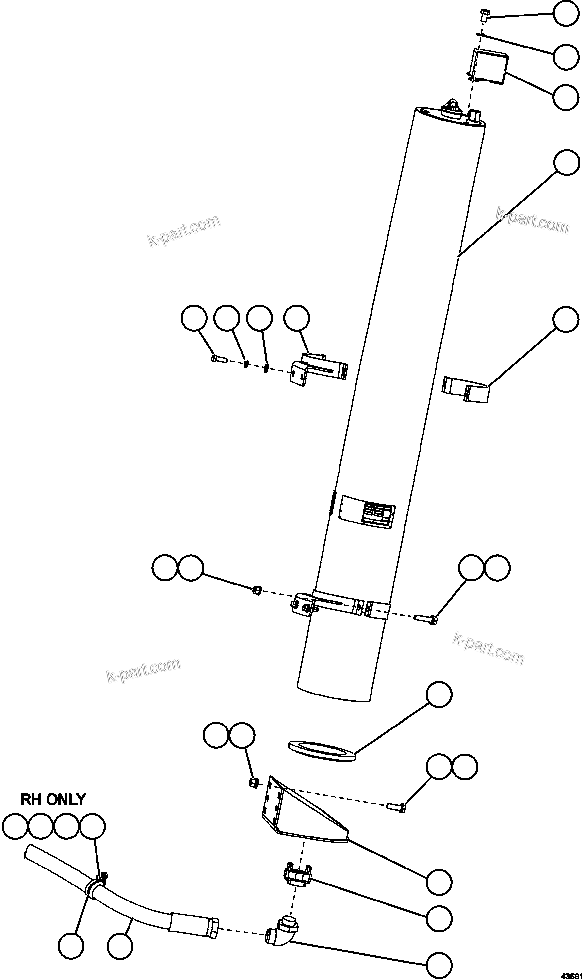 Komatsu parts book diagram for AFE57-HM 830E-1AC S/N A40953  UNITED TACONITE: STEERING ACCUMULATOR INSTALLATION