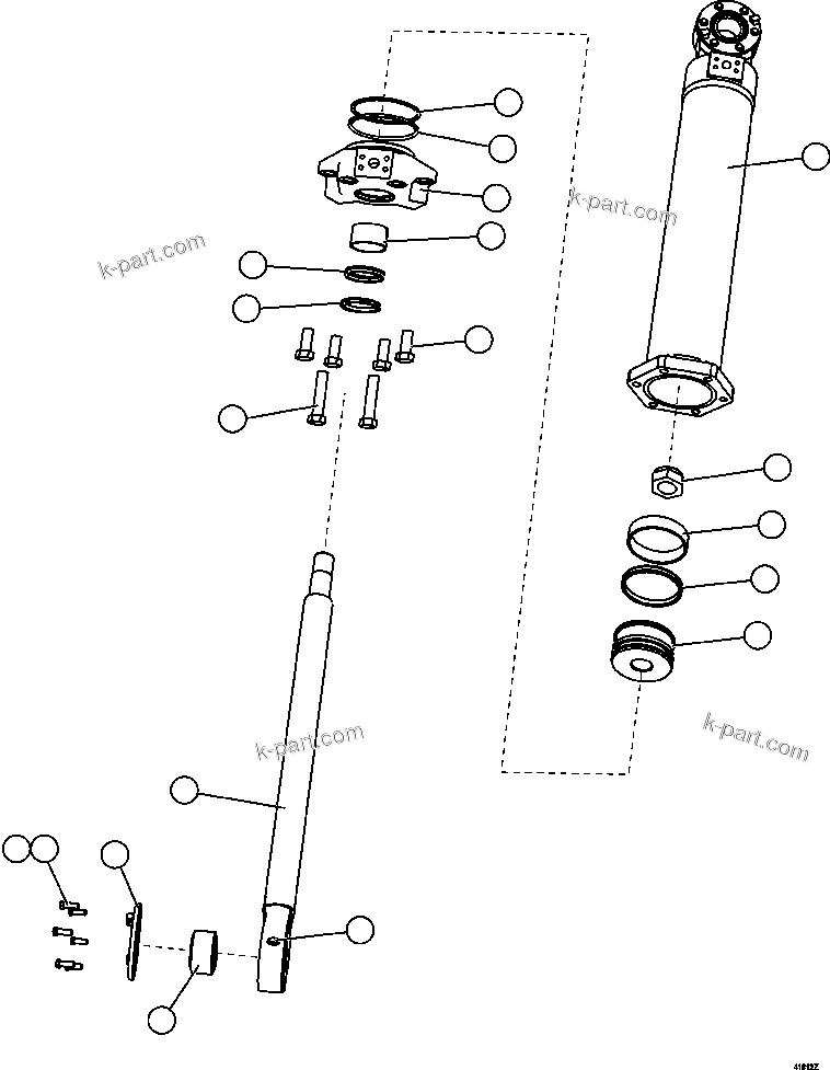 Komatsu parts book diagram for AFE57-HM 830E-1AC S/N A40953  UNITED TACONITE: STEERING CYLINDER AND BEARINGS