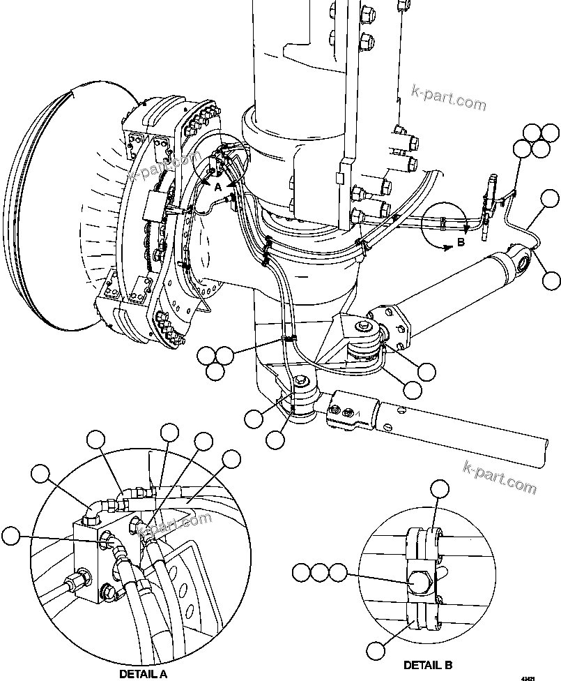 Komatsu parts book diagram for AFE57-HM 830E-1AC S/N A40953  UNITED TACONITE: AUTOMATIC LUBRICATION - STEERING