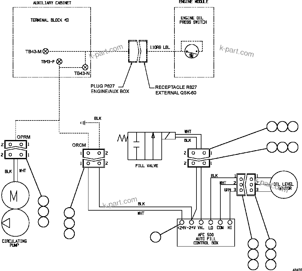 Komatsu parts book diagram for AFE57-HM 830E-1AC S/N A40953  UNITED TACONITE: RESERVE SYSTEM WIRING
