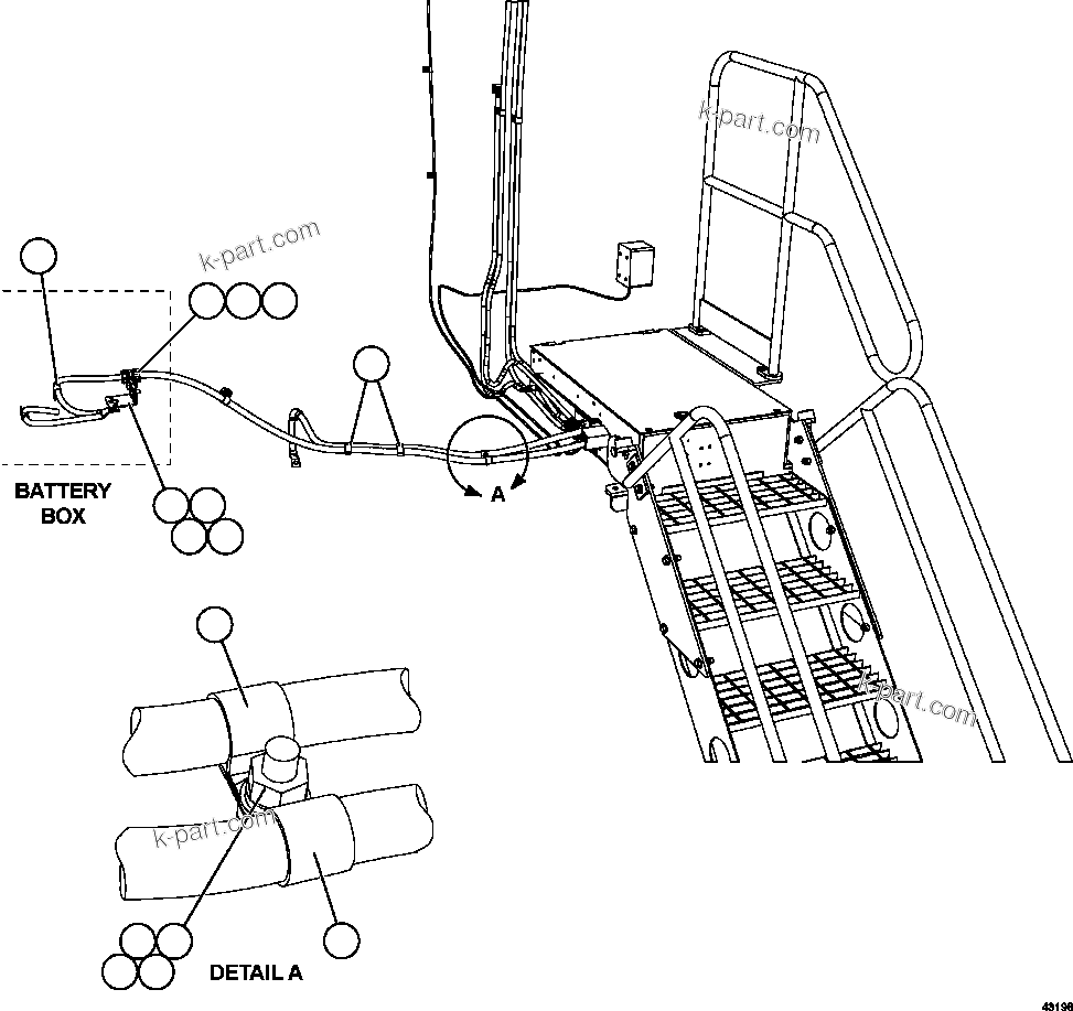 Komatsu parts book diagram for AFE57-HM 830E-1AC S/N A40953  UNITED TACONITE: RETRACTABLE LADDER   4/4