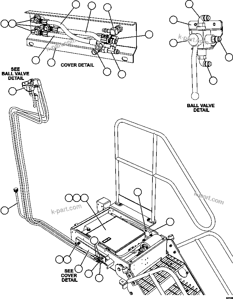 Komatsu parts book diagram for AFE57-HM 830E-1AC S/N A40953  UNITED TACONITE: RETRACTABLE LADDER ASSEMBLY 2/2  PC2797