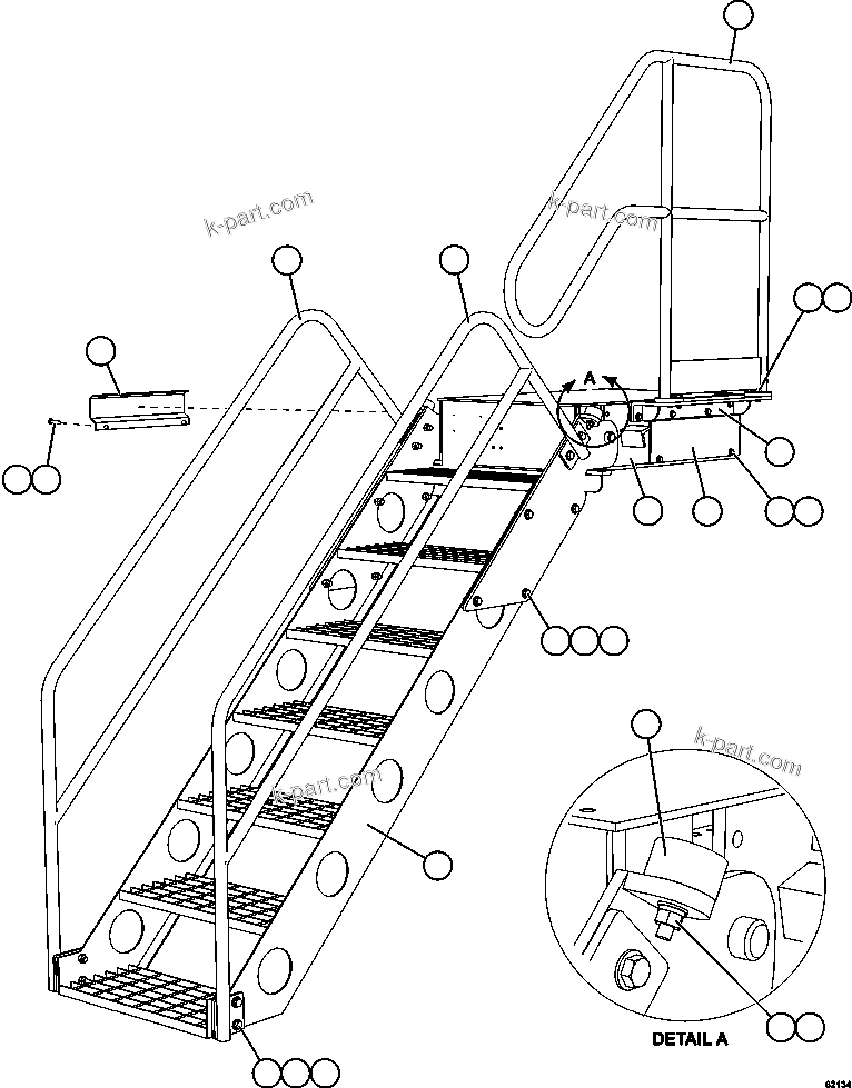 Komatsu parts book diagram for AFE57-HM 830E-1AC S/N A40953  UNITED TACONITE: LADDER ASSEMBLY  1/2    XA5747