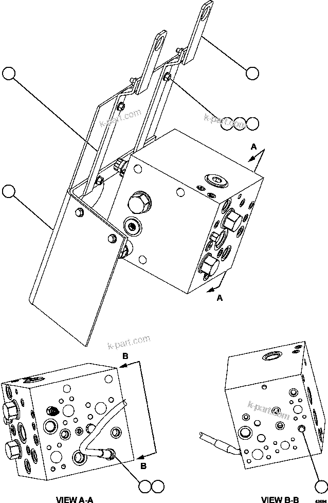 Komatsu parts book diagram for AFE57-HM 830E-1AC S/N A40953  UNITED TACONITE: BLEEDDOWN MANIFOLD MUD FLAP KIT