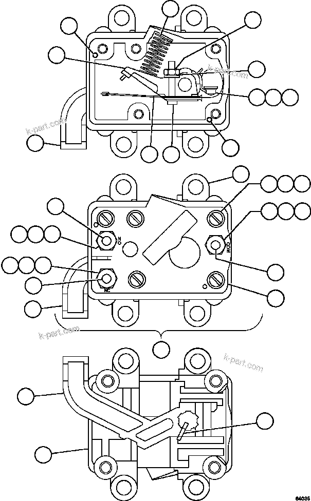 Komatsu parts book diagram for AFE57-HM 830E-1AC S/N A40953  UNITED TACONITE: POSITION SENSOR INTERLOCK        VE3530