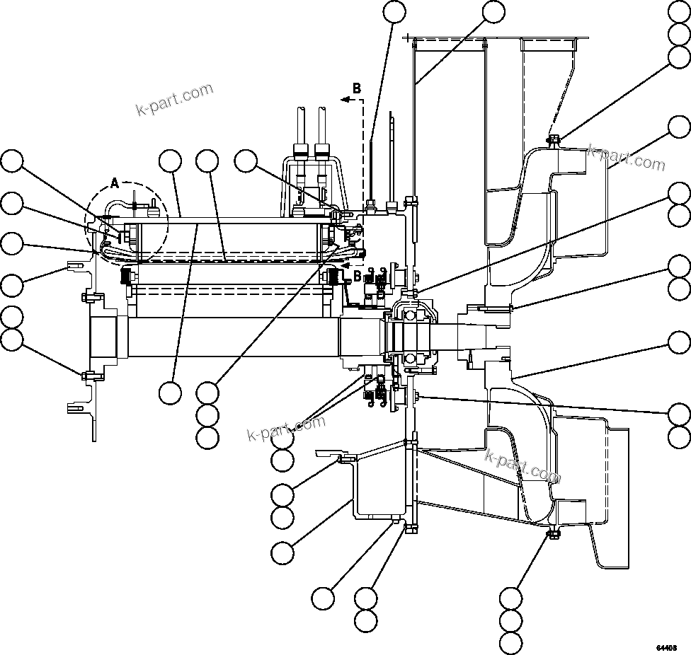 Komatsu parts book diagram for AFE57-HM 830E-1AC S/N A40953  UNITED TACONITE: ALTERNATOR - ENGINE MOUNT   1/2