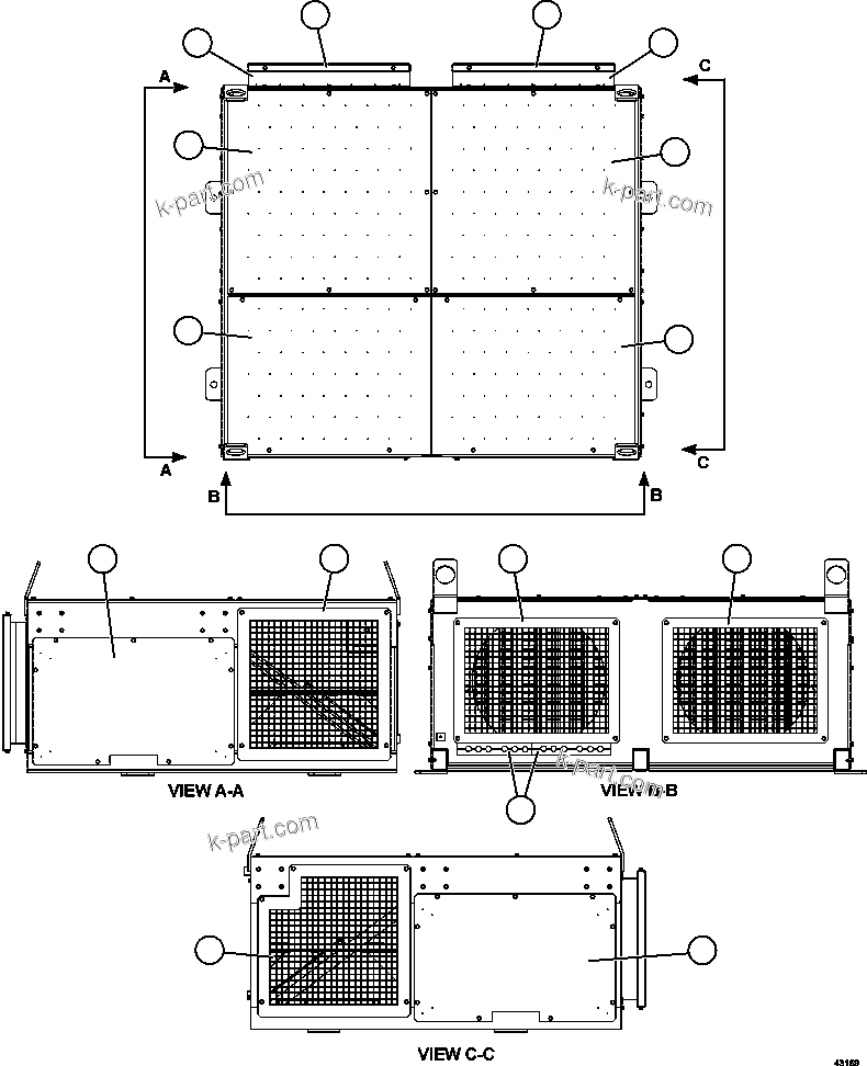 Komatsu parts book diagram for AFE57-HM 830E-1AC S/N A40953  UNITED TACONITE: RETARDING GRID  1/6   58E-06-00001