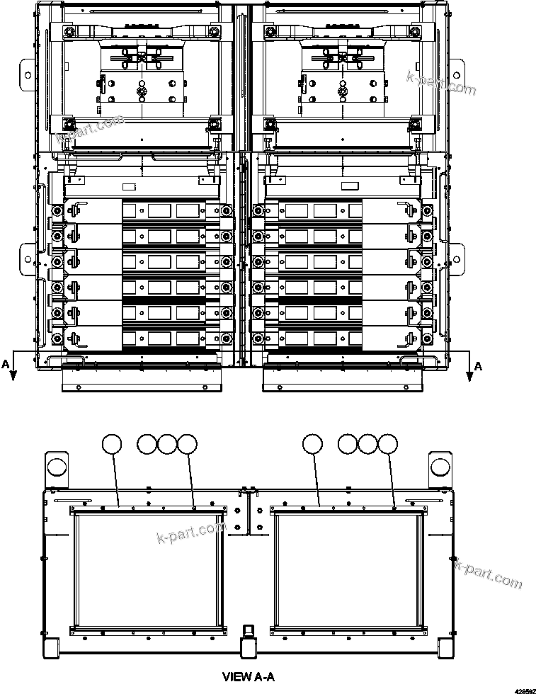 Komatsu parts book diagram for AFE57-HM 830E-1AC S/N A40953  UNITED TACONITE: RETARDING GRID  2/6   58E-06-00001