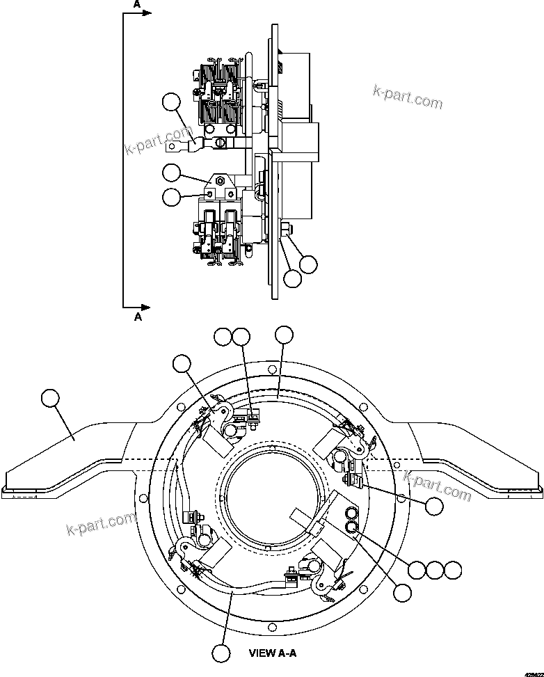 Komatsu parts book diagram for AFE57-HM 830E-1AC S/N A40953  UNITED TACONITE: RETARDING GRID BLOWER MOTOR  4/5    XA4558
