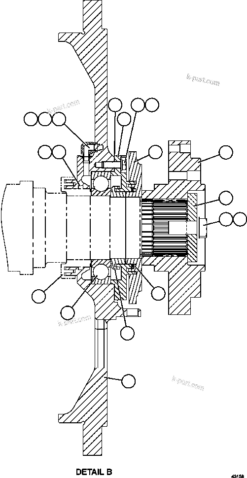 Komatsu parts book diagram for AFE57-HM 830E-1AC S/N A40953  UNITED TACONITE: WHEEL MOTOR  3/8   PC3159