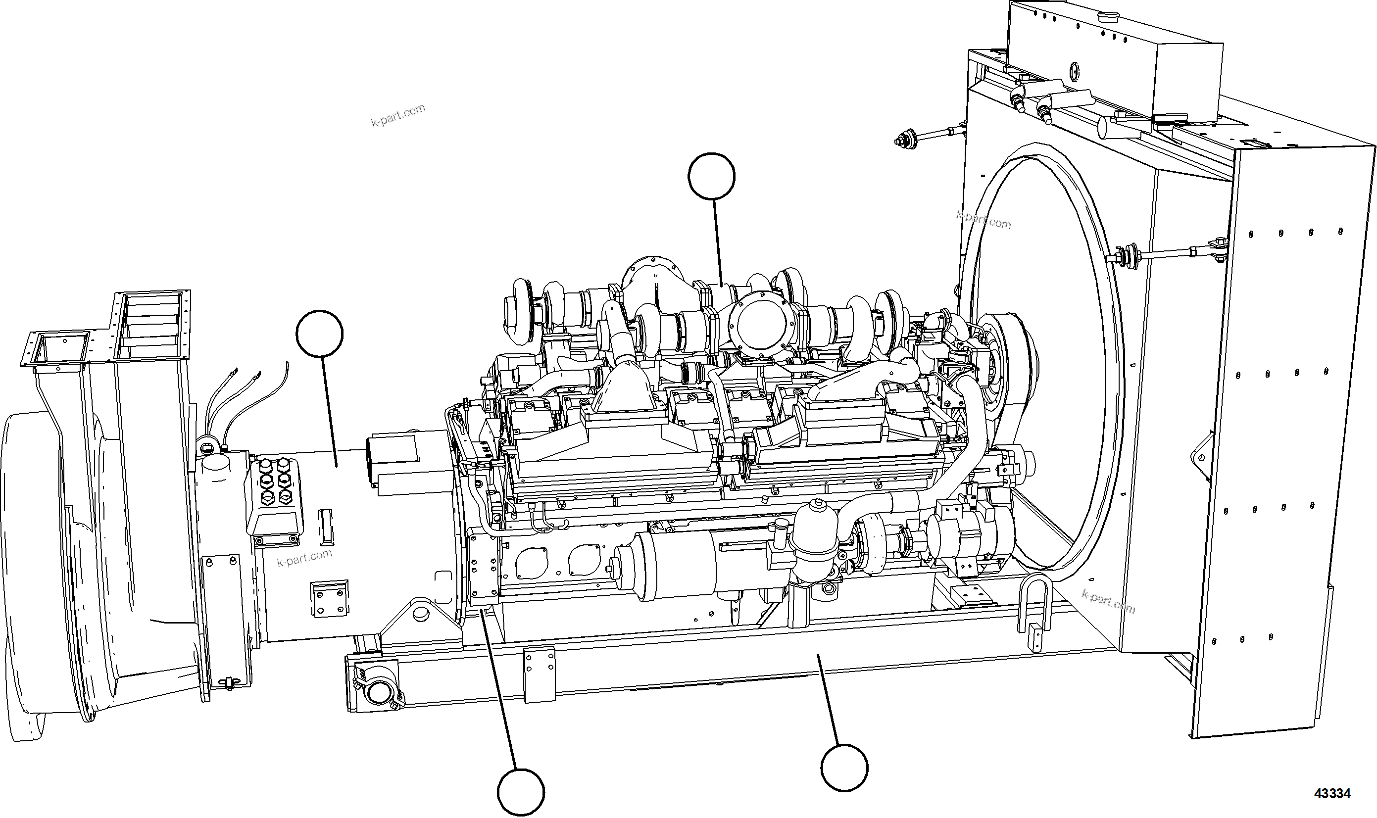 Komatsu parts book diagram for AFE57-HT 830E-1AC S/N A40966, A40987 & A40990 - A40992  SEVERSTAL: POWERTRAIN INSTALLATION