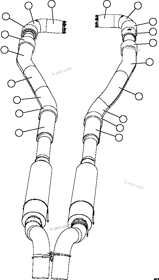 Komatsu parts book diagram for AFE57-HT 830E-1AC S/N A40966, A40987 & A40990 - A40992  SEVERSTAL: EXHAUST BLANKETS