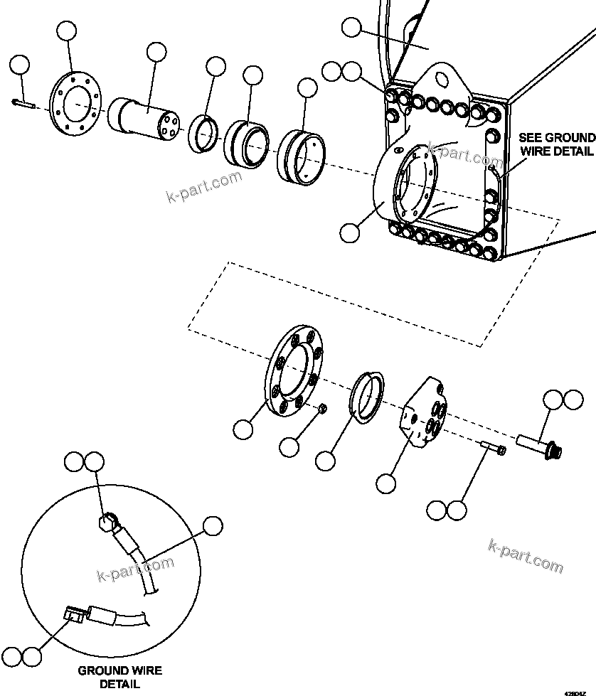 Komatsu parts book diagram for AFE57-HT 830E-1AC S/N A40966, A40987 & A40990 - A40992  SEVERSTAL: AXLE HOUSING INSTALLATION