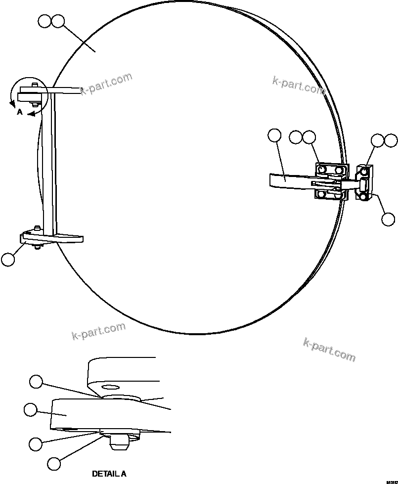Komatsu parts book diagram for AFE57-HT 830E-1AC S/N A40966, A40987 & A40990 - A40992  SEVERSTAL: REAR HATCH COVER INSTALLATION