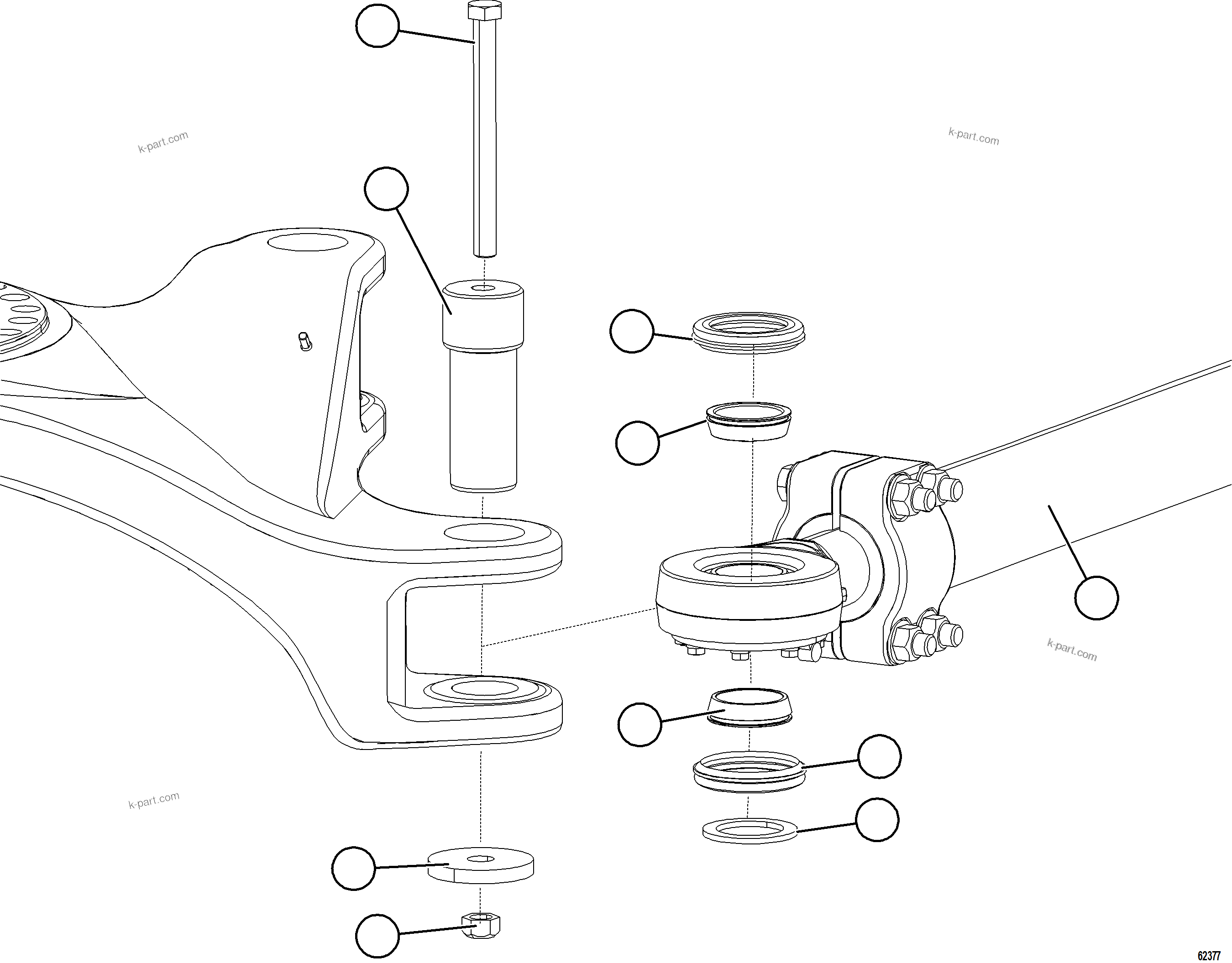 Komatsu parts book diagram for AFE57-HT 830E-1AC S/N A40966, A40987 & A40990 - A40992  SEVERSTAL: TIE ROD INSTALLATION