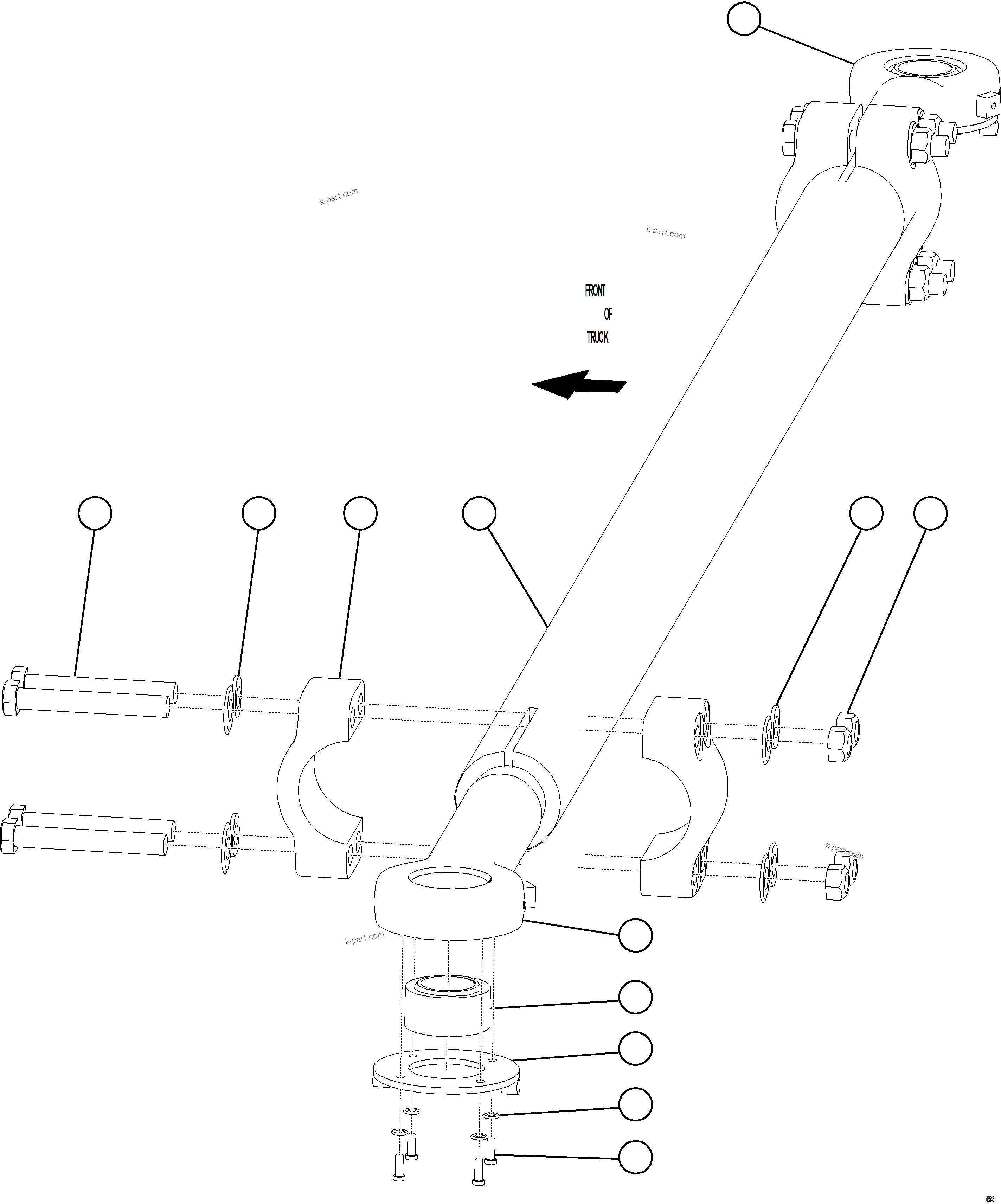 Komatsu parts book diagram for AFE57-HT 830E-1AC S/N A40966, A40987 & A40990 - A40992  SEVERSTAL: TIE ROD