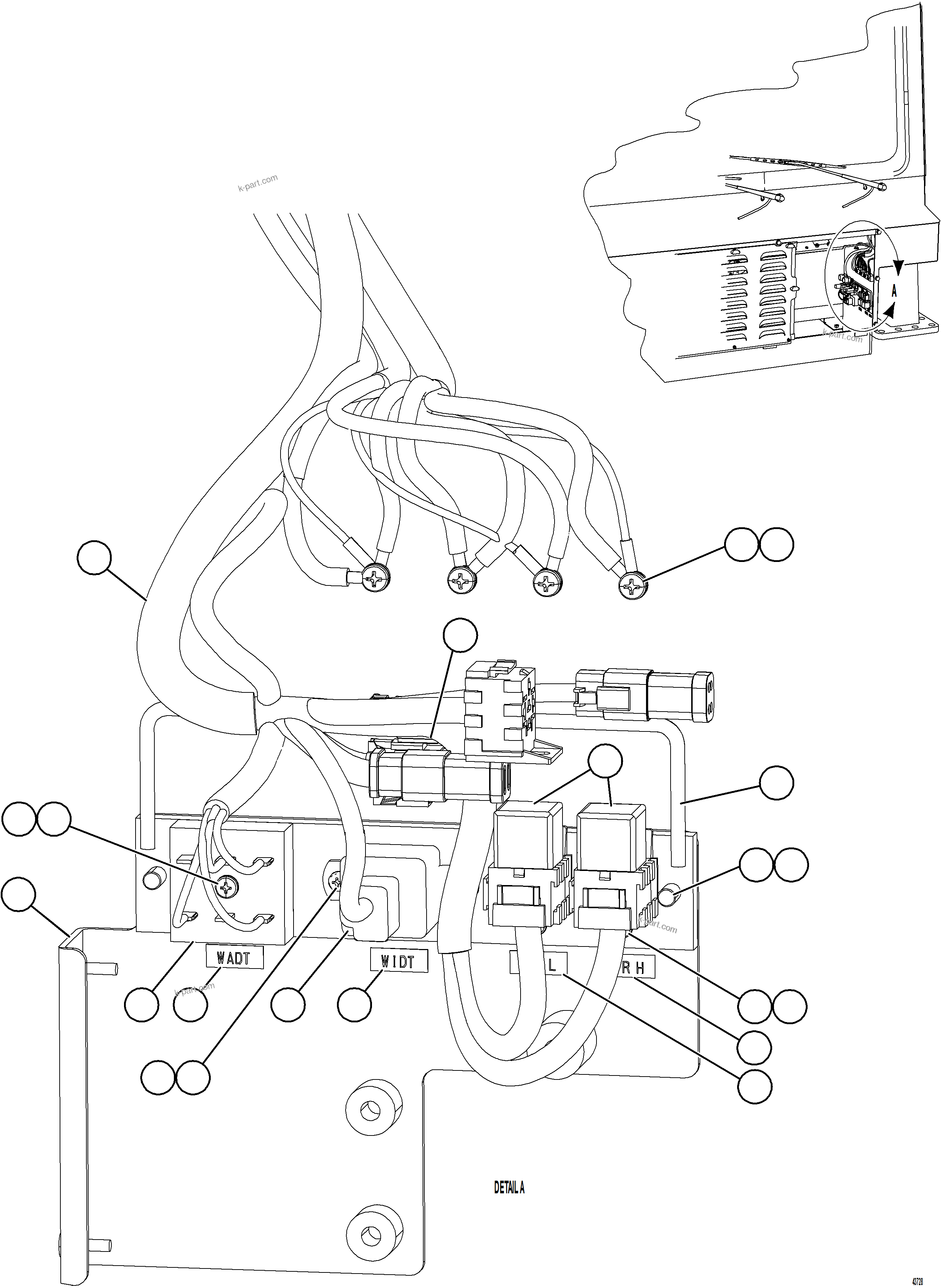 Komatsu parts book diagram for AFE57-HT 830E-1AC S/N A40966, A40987 & A40990 - A40992  SEVERSTAL: WIPER/WASHER TIMER DELAY MODULES