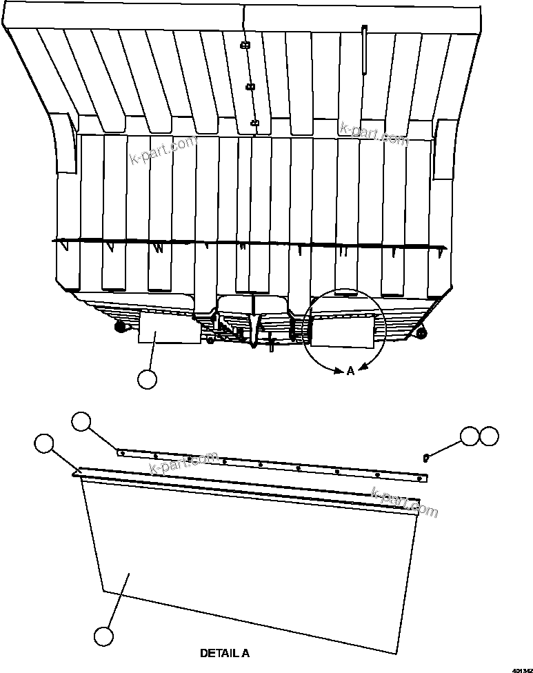 Komatsu parts book diagram for AFE57-HT 830E-1AC S/N A40966, A40987 & A40990 - A40992  SEVERSTAL: BODY MUD FLAP INSTALLATION   2/2
