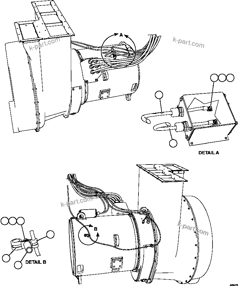 Komatsu parts book diagram for AFE57-HT 830E-1AC S/N A40966, A40987 & A40990 - A40992  SEVERSTAL: ALTERNATOR WIRING   3/3