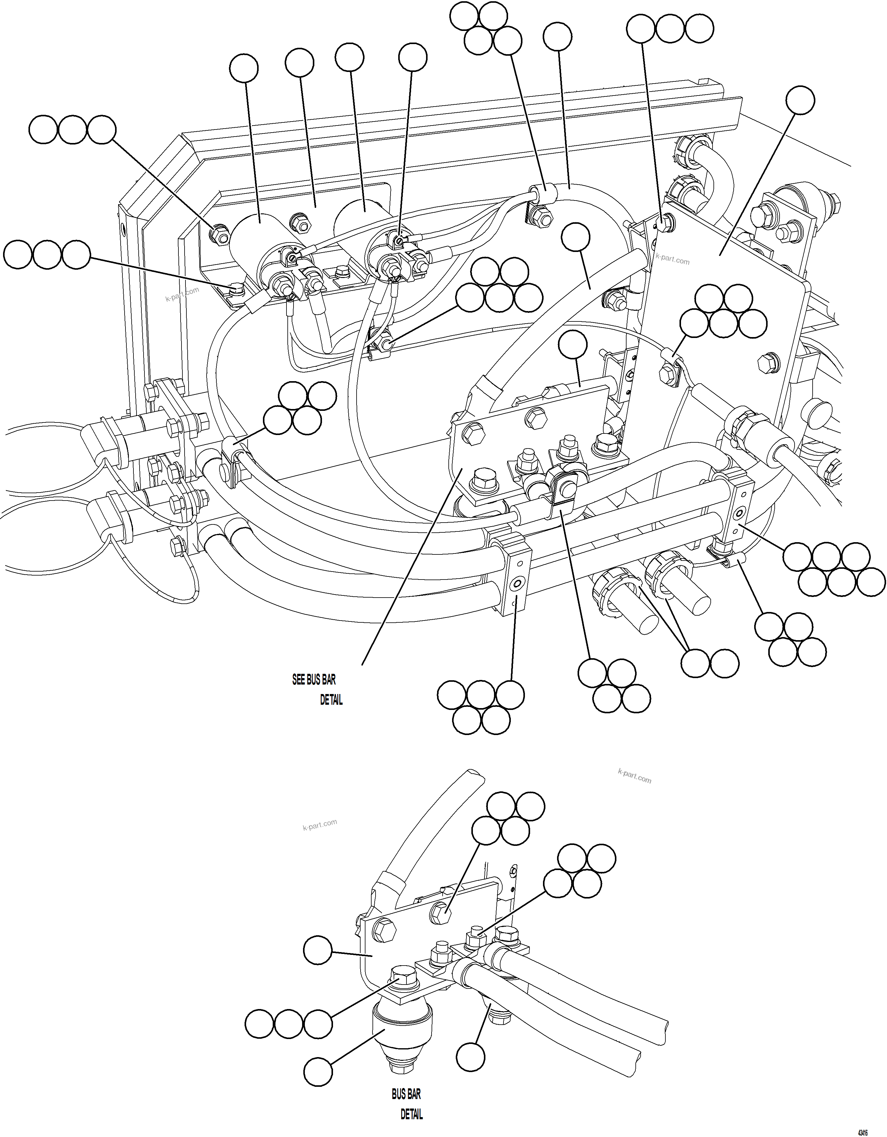 Komatsu parts book diagram for AFE57-HT 830E-1AC S/N A40966, A40987 & A40990 - A40992  SEVERSTAL: BATTERY BOX    5/6