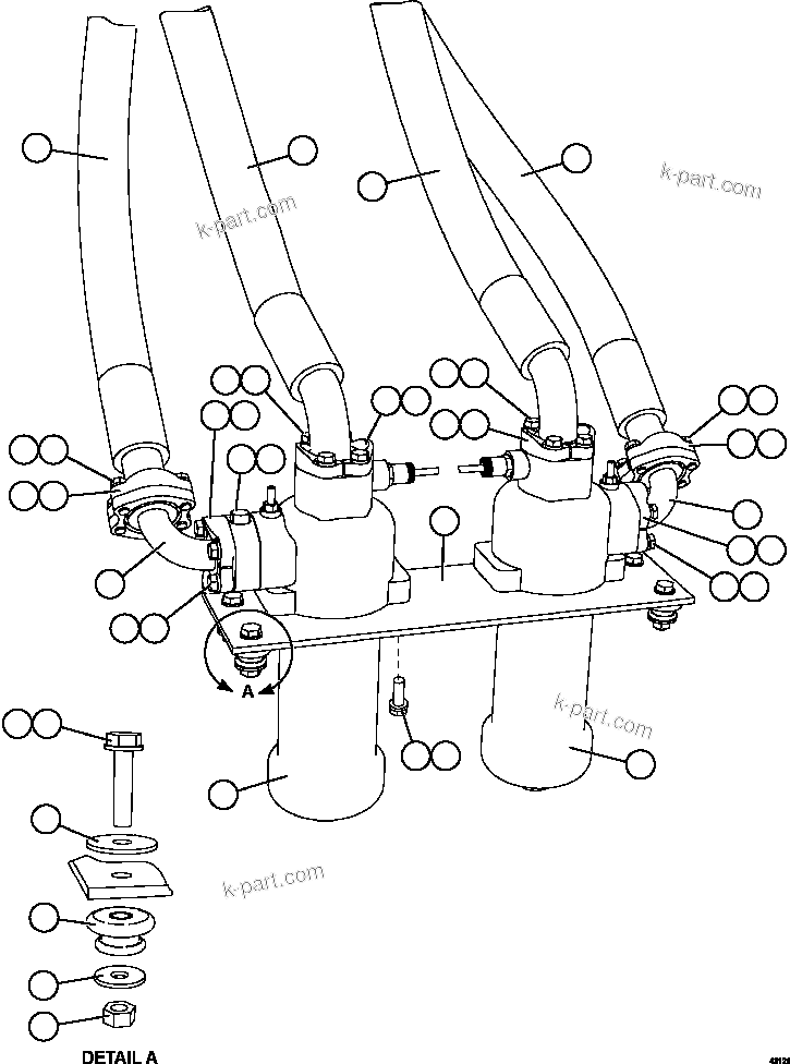 Komatsu parts book diagram for AFE57-HT 830E-1AC S/N A40966, A40987 & A40990 - A40992  SEVERSTAL: HOIST FILTER INSTALLATION