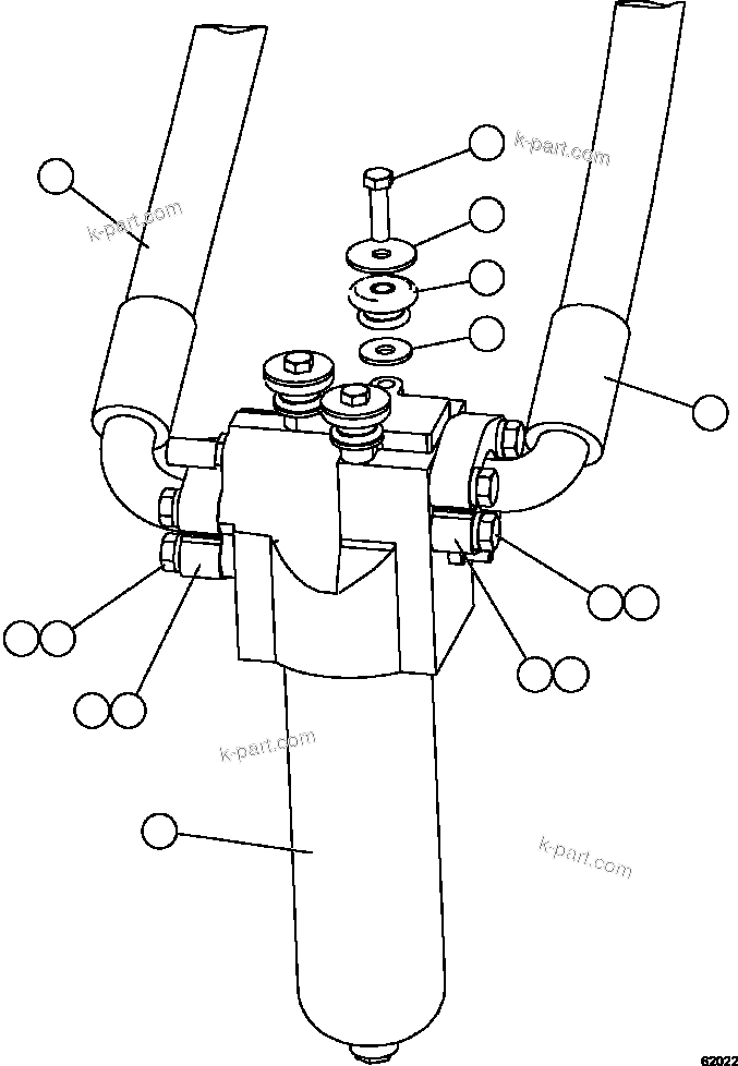 Komatsu parts book diagram for AFE57-HT 830E-1AC S/N A40966, A40987 & A40990 - A40992  SEVERSTAL: STEERING FILTER INSTALLATION